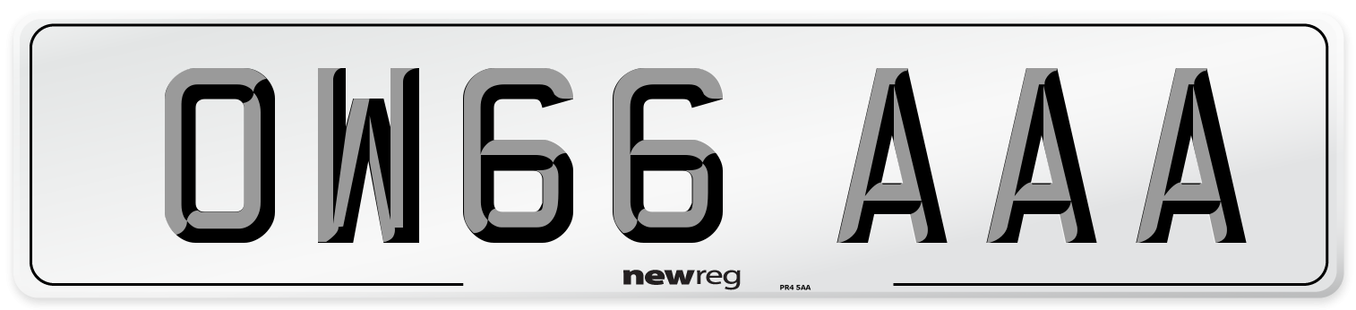 OW66 AAA Number Plate from New Reg